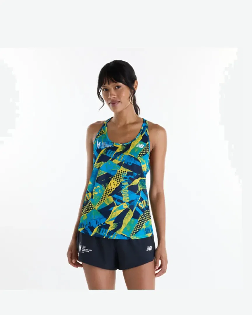 New Balance Nycarathon Rc Essential Printed Tank, Poliéster Tricot, Talla Mujer