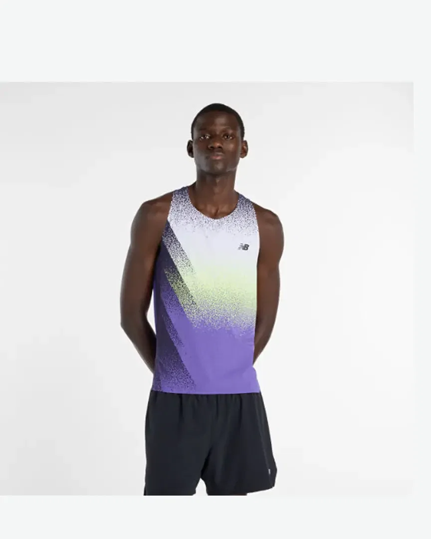 Singlet Impreso Ultra Ligero para el Día de Carrera New Balance Hombre
