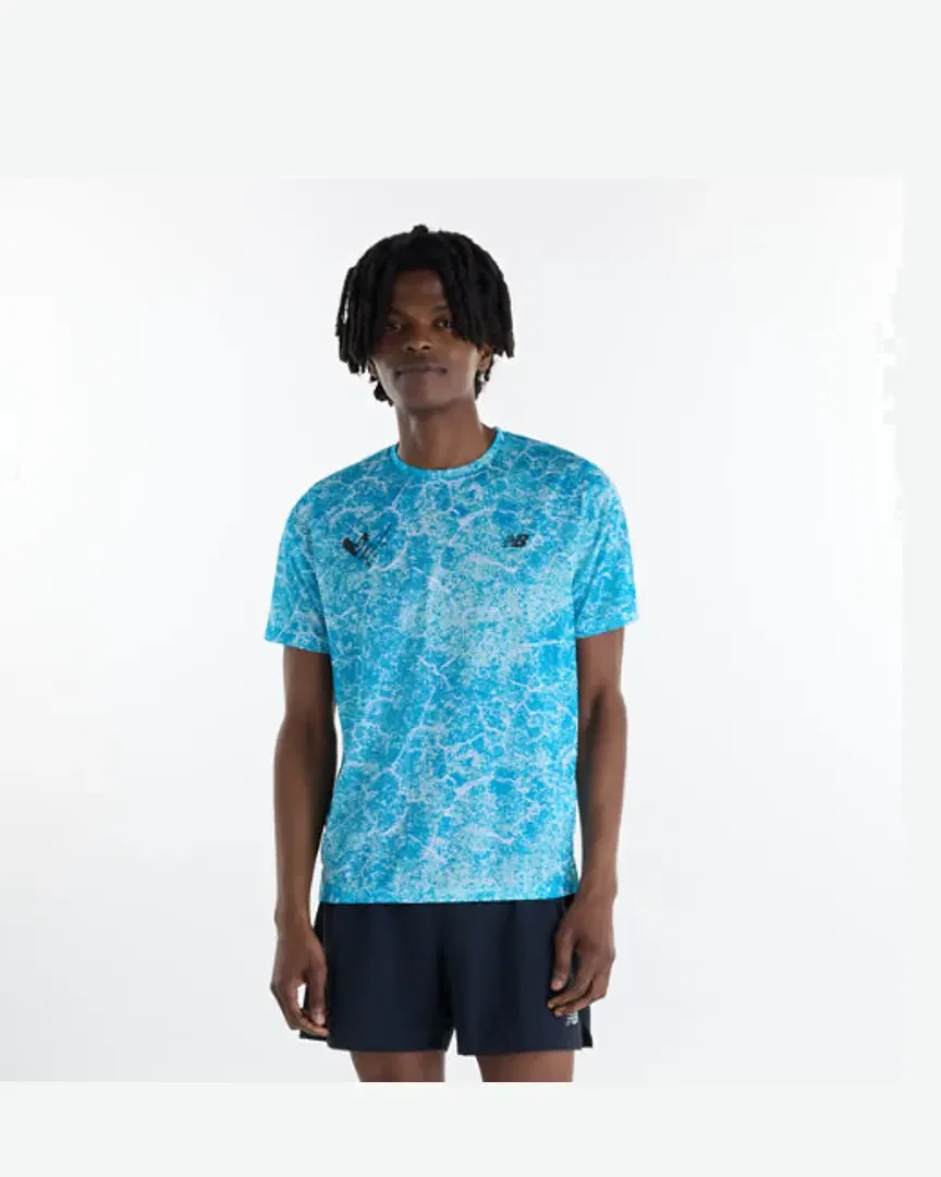 New Balance Valencia Marathon Camiseta de Atletismo Impresa, Poliéster Tejido, Talla 2XL M
