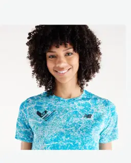 New Balance Valenciaarathon Camiseta de Atletismo Impresa, Poliéster Tejido, Talla Mujer – 3/6