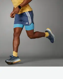 Pantalones cortos Adidas 2-en-1 Own The Run 3 Rayas Hombre – 1/4
