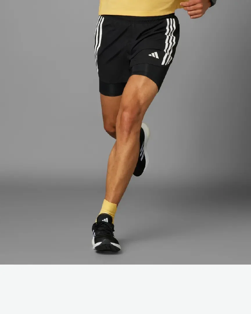 Pantalones cortos Adidas 2-en-1 Own The Run 3 Rayas Hombre