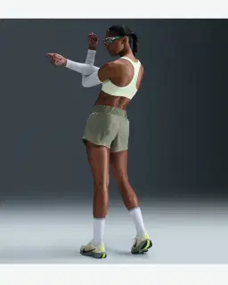 Pantalón Corto de Cintura Media con Short Interior Integrado Dri-Fit Nike One Mujer – 4/4