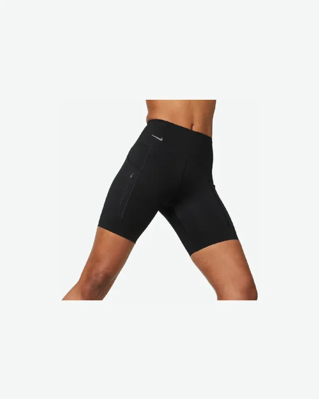 Shorts Nike Dri-Fit Go Mujer Soporte Firme Tiro Medio 8" Shorts Con Bolsillos