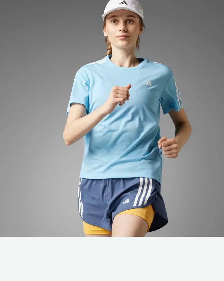 Camiseta Adidas Own The Run 3 Rayas Hombre