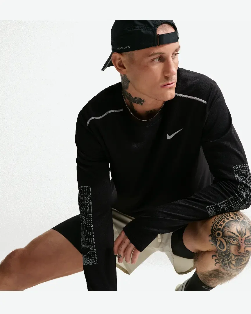 Camiseta de invierno de manga larga y protección UV Dri-Fit Nike Miler M